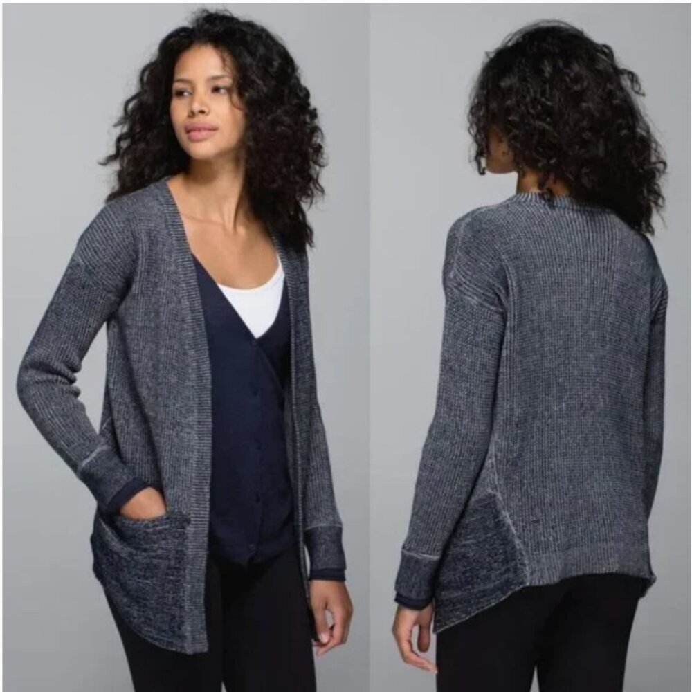 Lululemon Heathered Navy Vestigan Cardigan